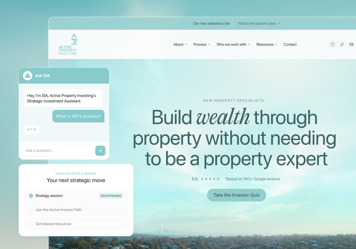 The Active Property Investing website, with its Ask SIA assistant and investor summary